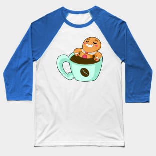 Gingerbread man Christmas Coffee Baseball T-Shirt